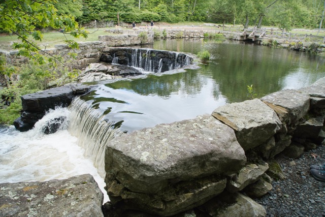 A multi-level waterfall.
