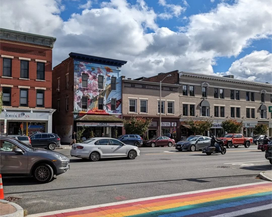 The colorful shopping district