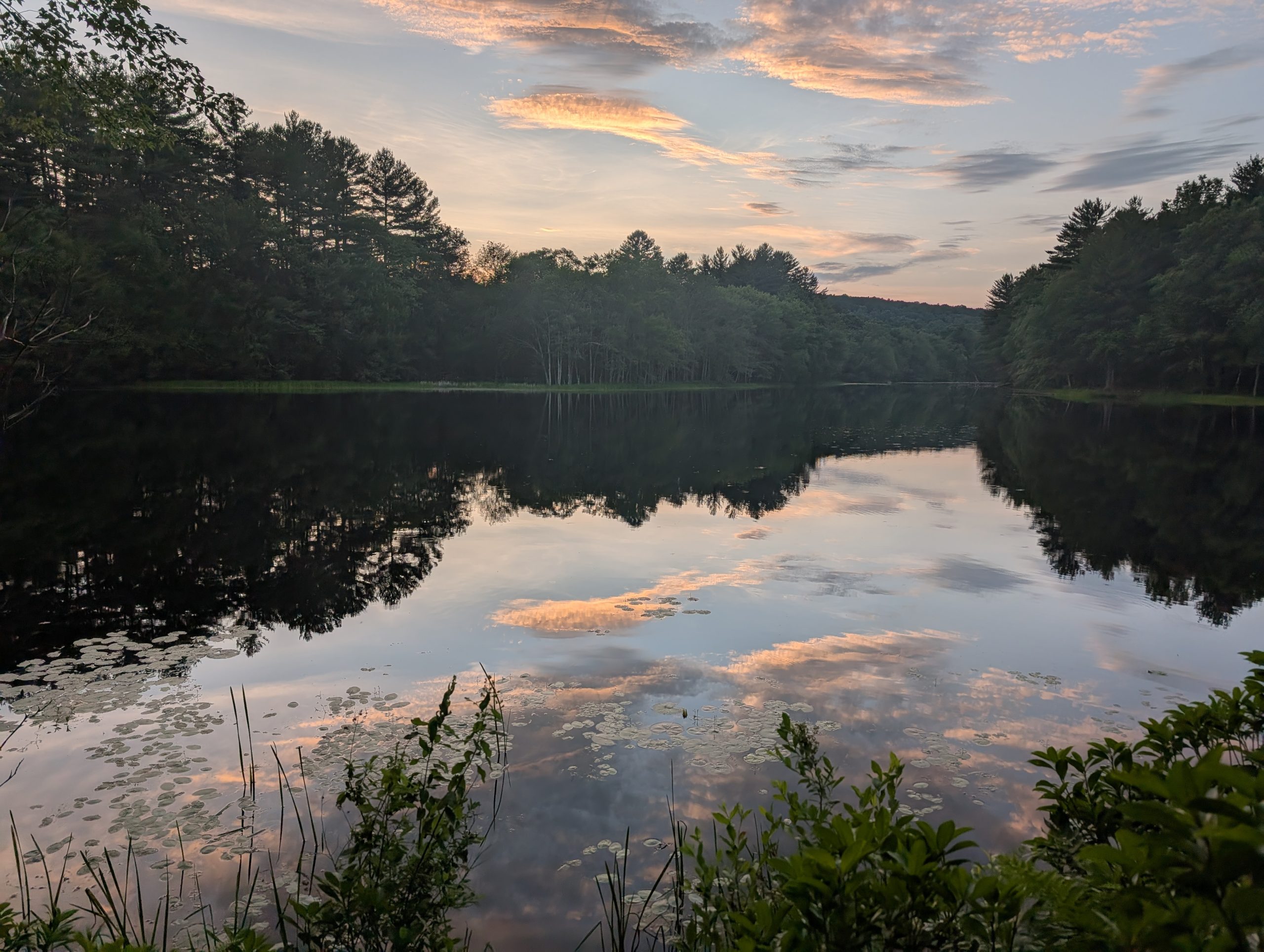 Sunset reflections on Valley Pond