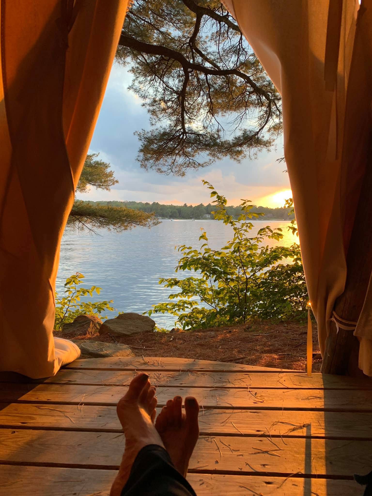 Sunset view of Lake Ashmere