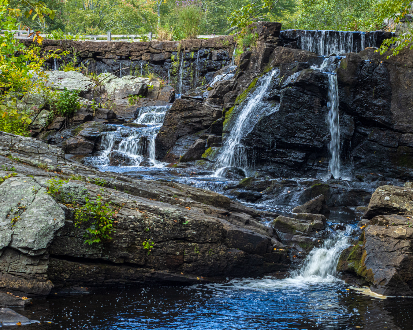 Late summer waterfall view at Southford Falls State Park, September 12, 2025.